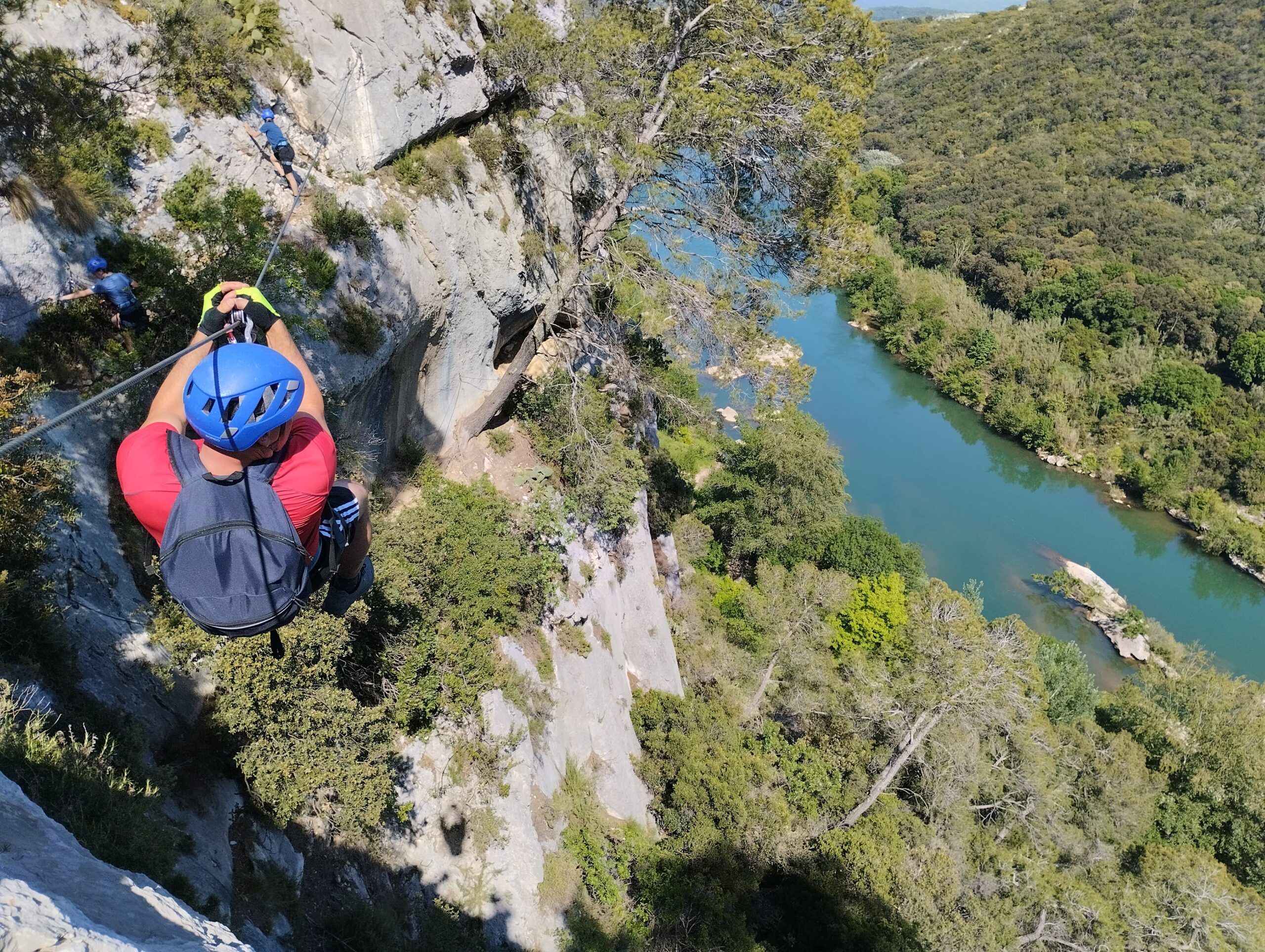 tyrolienne du gardon à Collias